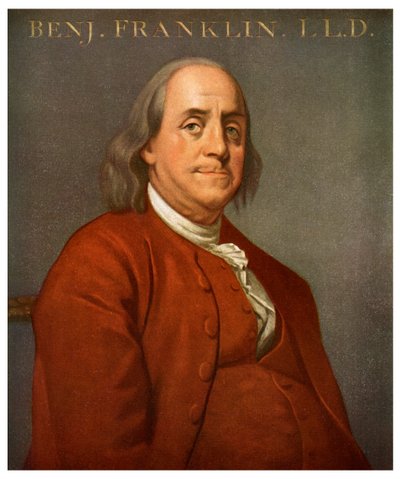 Benjamin Franklin, amerikansk vetenskapsman och politiker, 1782 1956 av Unbekannt