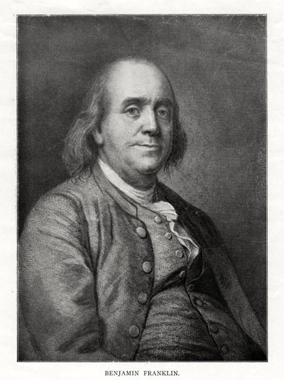 Benjamin Franklin, amerikansk statsman, tryckare och vetenskapsman, 1900-talet av Unbekannt