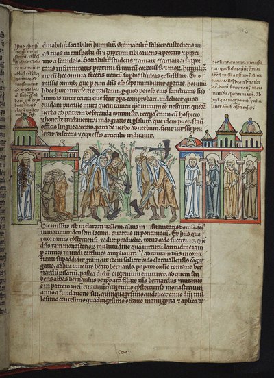Bernard av Clairvaux skickar munkar till dotterhus, cisterciensermunkar, 1249-1250. av Unbekannt