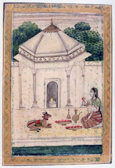 Bhairavi Ragini, Ragamala Album, School of Rajasthan, 1800-talet av Unbekannt