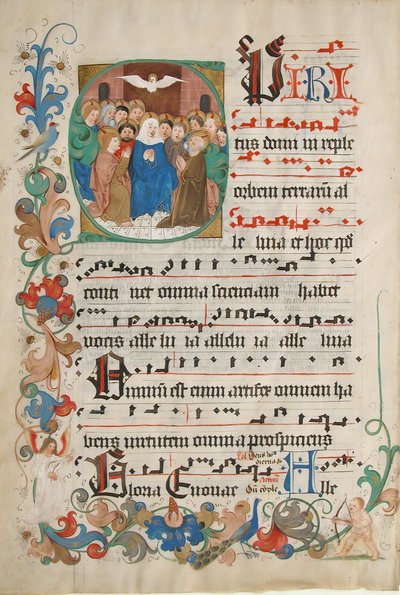 Bifolium från ett Gradual, tyskt, sent 1400-tal. av Unbekannt