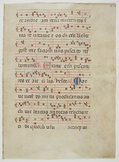 Bifolium från ett antifonarium, italienskt, 1300-tal. av Unbekannt