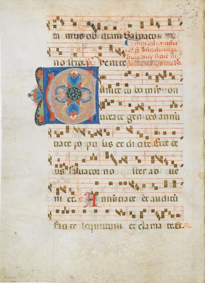 Bifolium med initial C, från ett antifonarium, ca. 1320. av Unbekannt