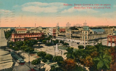 Fågelperspektiv över Central Park, Havanna, Kuba, c1919 av Unbekannt