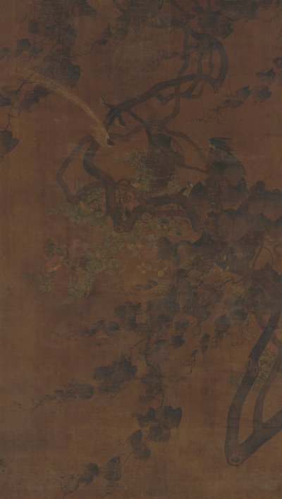 Fåglar, vinrankor och blommor, Mingdynastin, 1368-1644. av Unbekannt