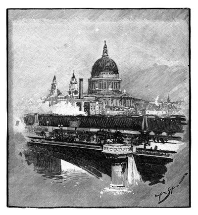 Blackfriars Bridge och St Pauls Cathedral, London av Unbekannt