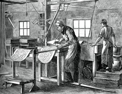 Blockera skrivare på jobbet, c1880 av Unbekannt