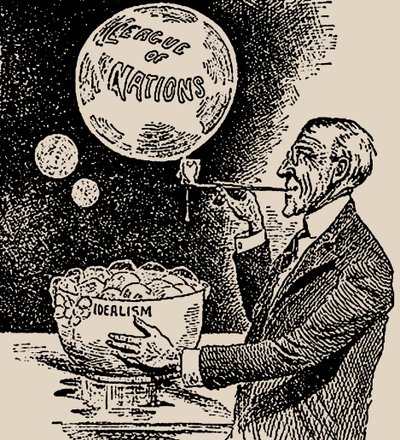 Blåser bubblor. Woodrow Wilson och Nationernas förbund, 1919. av Unbekannt
