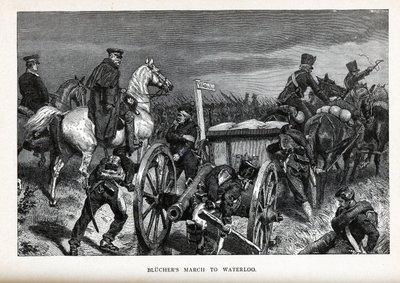 Blüchers Marsh till Waterloo, 1882 av Unbekannt