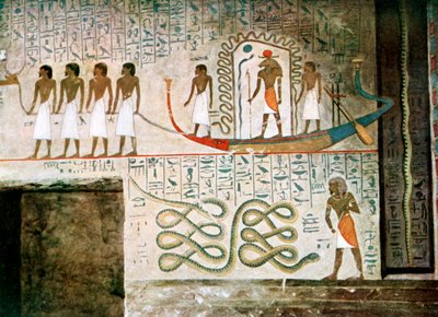 Båtscen, ädlarnas gravar, Thebe, Egypten av Unbekannt