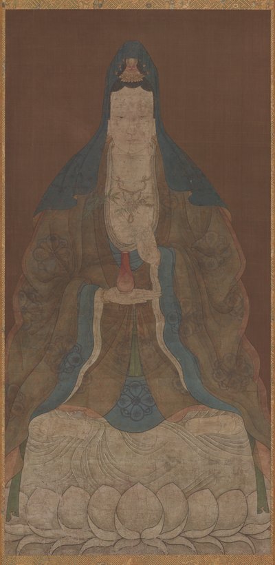 Bodhisattva Avalokiteshvara Guanyin med vas och pilkvist, Mingdynastin, 1368-1644. av Unbekannt