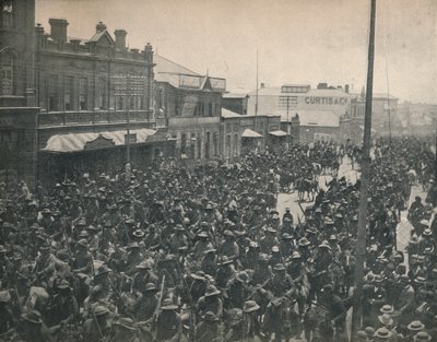 Boer Commando passerar genom Johannesburg andra Transvaalkriget, c1900. av Unbekannt