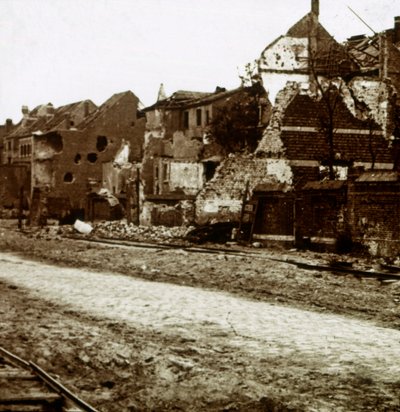 Bomberade byggnader, Nieuwpoort, Flandern, Belgien, c1914-c1918 av Unbekannt