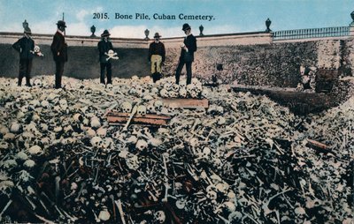 Bone Pile, kubansk kyrkogård, c1910 av Unbekannt