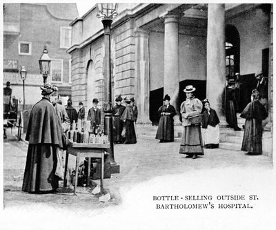 Flaska säljs utanför St Bartholomews Hospital, London, c1903 1903 av Unbekannt