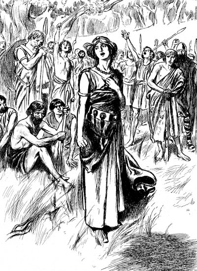 Boudicca Boadicea Första århundradets brittiska drottning av Iceni, samlar sina trupper, c1900 av Unbekannt