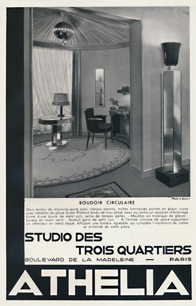 Circular Boudoir - Three Quarters Studio - Athelia, 1933 av Unbekannt