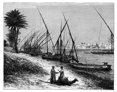 Boulak vid Nilen, Kairo, Egypten, c1890 av Unbekannt