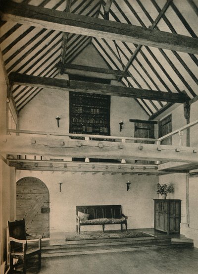 Boxhurst Farm, Kent: End of Dance Room. Restaurerad och konverterad av Oliver Hill, c1928 av Unbekannt