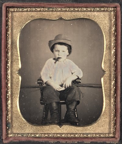 Pojke med cigarr, ca 1855. av Unbekannt