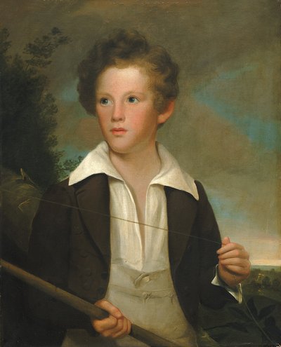 Pojke med en fiskespö, ca. 1840. av Unbekannt