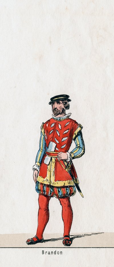 Brandon, kostymdesign för Shakespeares pjäs, Henry VIII, 1800-talet av Unbekannt