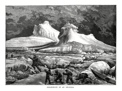 Uppbrytning av ett isfält, 1877 av Unbekannt