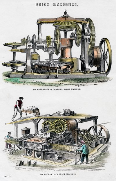 Tegelmaskiner, 1800-tal av Unbekannt