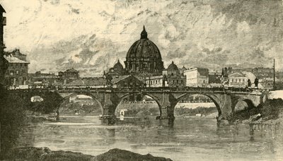Bridge of St. Angelo, Rom, 1890. av Unbekannt