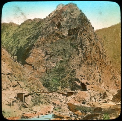 Bro över Sutleijfloden, Wanga, Indien, sent 1800- eller tidigt 1900-tal av Unbekannt
