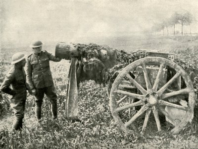 Brittisk dummypistol i fält för att attrahera tyskarnas eld, 1919. av Unbekannt