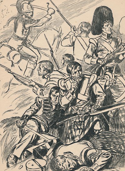 Brittiska soldater i slaget vid Waterloo, c1907 av Unbekannt