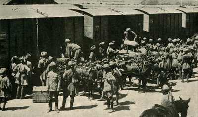 Brittiska och indiska soldater i Bombay, Indien, första världskriget, 1914, c1920. av Unbekannt