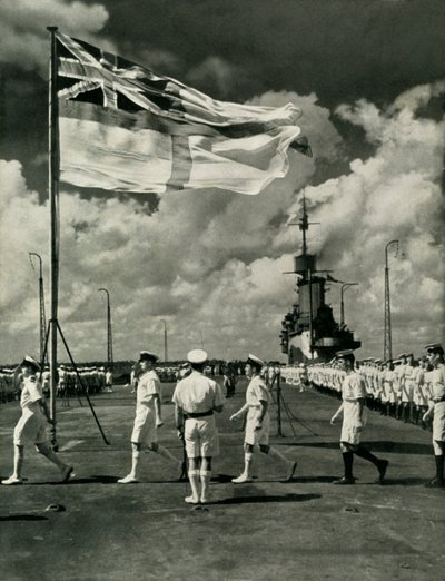 Brittiska sjömän på däcket av ett hangarfartyg, andra världskriget, c1943. av Unbekannt