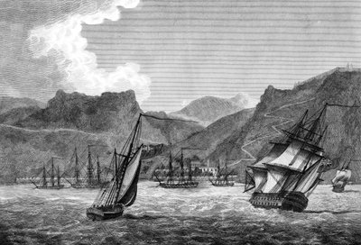 Brittisk sjöfart utanför St Helena, 1817 av Unbekannt