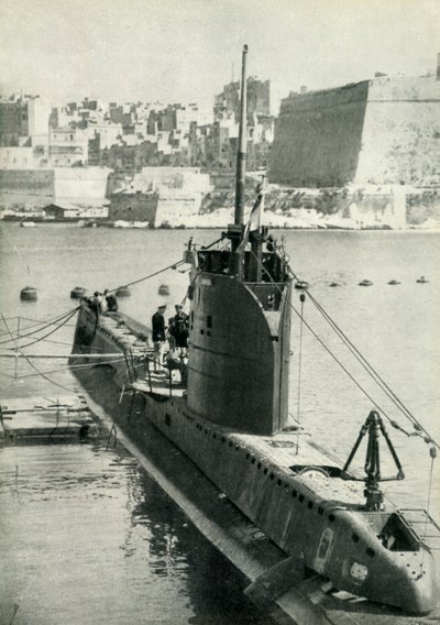 Brittisk ubåt på Malta, andra världskriget, 1945. av Unbekannt