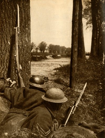 Brittiska trupper vid frontlinjen, Frankrike, första världskriget, 1914-1918, 1933. av Unbekannt