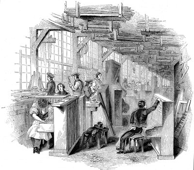 Broadwoods pianofabrik, Horseferry Road, Westminster, London, 1842 av Unbekannt