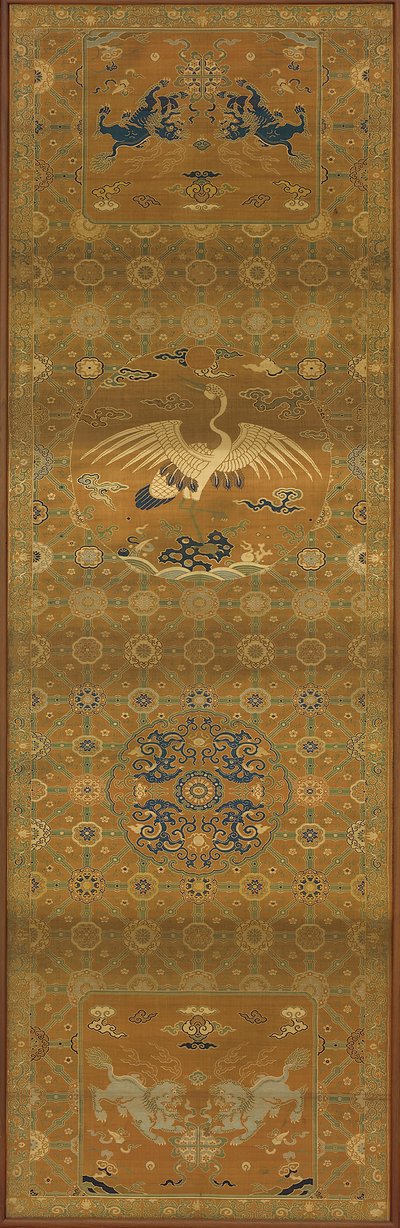 Brokad, siden. Avlång panel, stolsöverdrag, Qingdynastin, 1700-tal. av Unbekannt