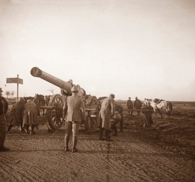 Nedbrutet tungt artilleri, Somme, norra Frankrike, c1914-c1918 av Unbekannt