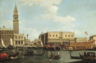 Bucintoro vid piren i Venedig på uppståndelsens dag av Unbekannt