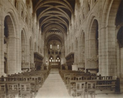 Buckfast Abbey Church, interiör, sent 1800-tidigt 1900-tal av Unbekannt