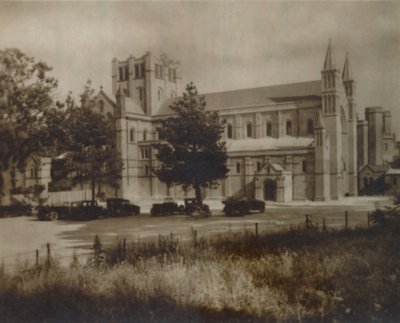 Buckfast Abbey Church, North View, sent 1800-tidigt 1900-tal av Unbekannt