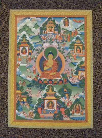 Buddha sittande på en lotuspiedestal, 1800-talet. av Unbekannt