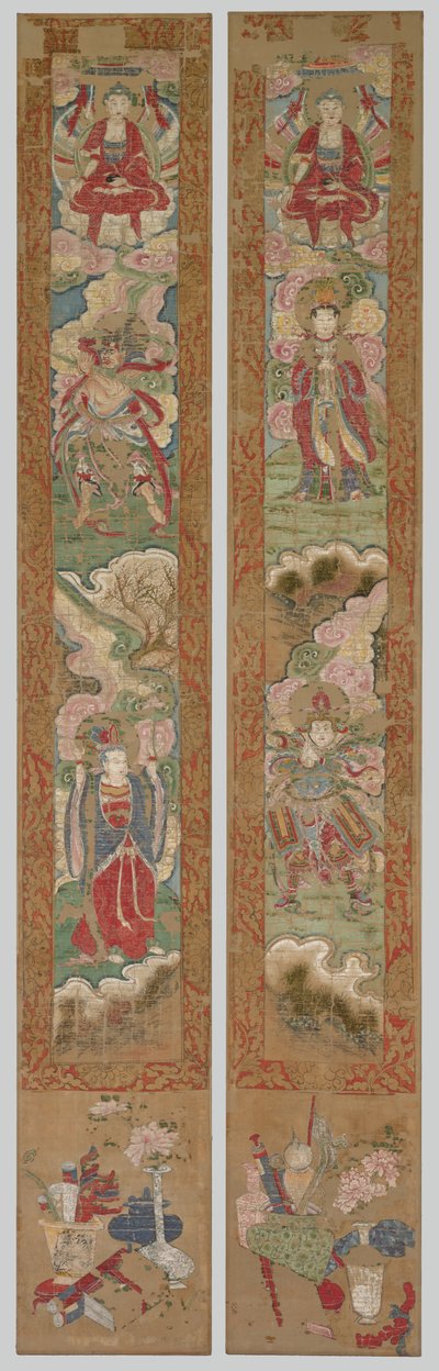Buddhistpanel, 1300-tal. av Unbekannt