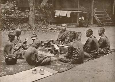 Buddhistpräst med elever, 1900. av Unbekannt