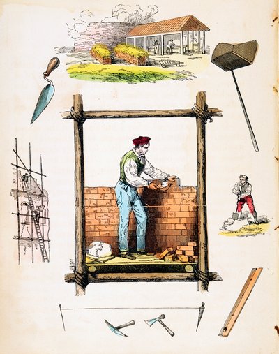 Byggnadshandel, c1845 av Unbekannt