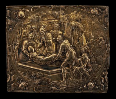 Begravning av ett helgon, ca. 1600. av Unbekannt