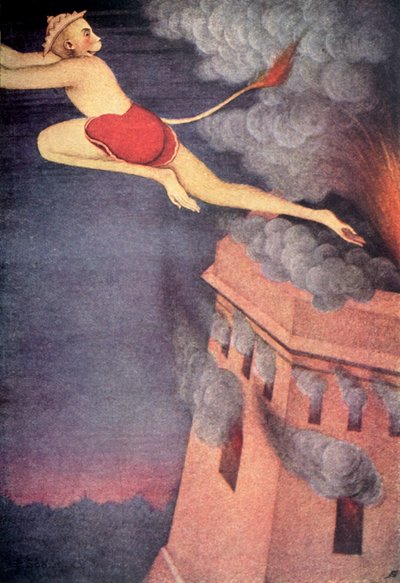 "Burning of Lanka", 1920. av Unbekannt