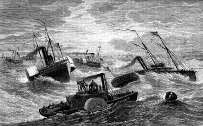 Burnsides expedition korsar Hatteras Bar, North Carolina, 1861-1862 c1880 av Unbekannt